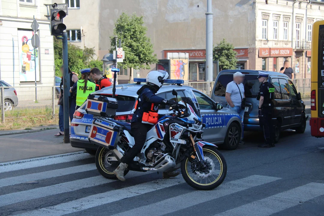 Kolizja samochodu z motocyklem na Zachodniej