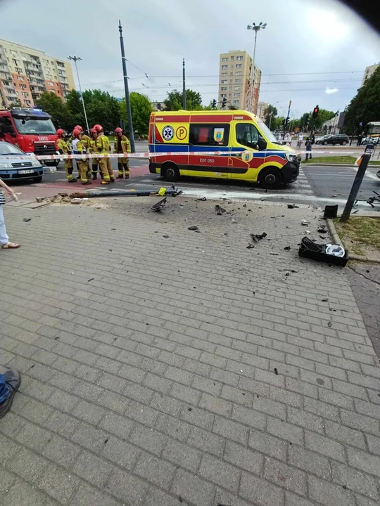 Wypadek na ul. Wyszyńskiego w Łodzi