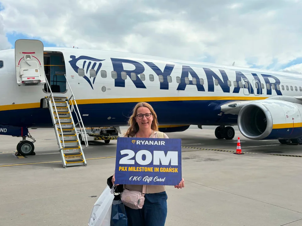 20 milionowy pasażer Ryanair w Gdańsku. Wyjątkowe powitanie na lotnisku