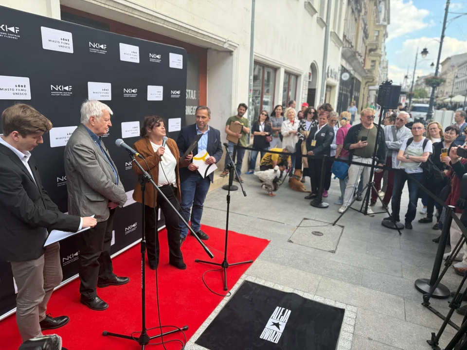 Odsłonięcie gwiazdy Andrzeja Barańskiego przy ul. Piotrkowskiej