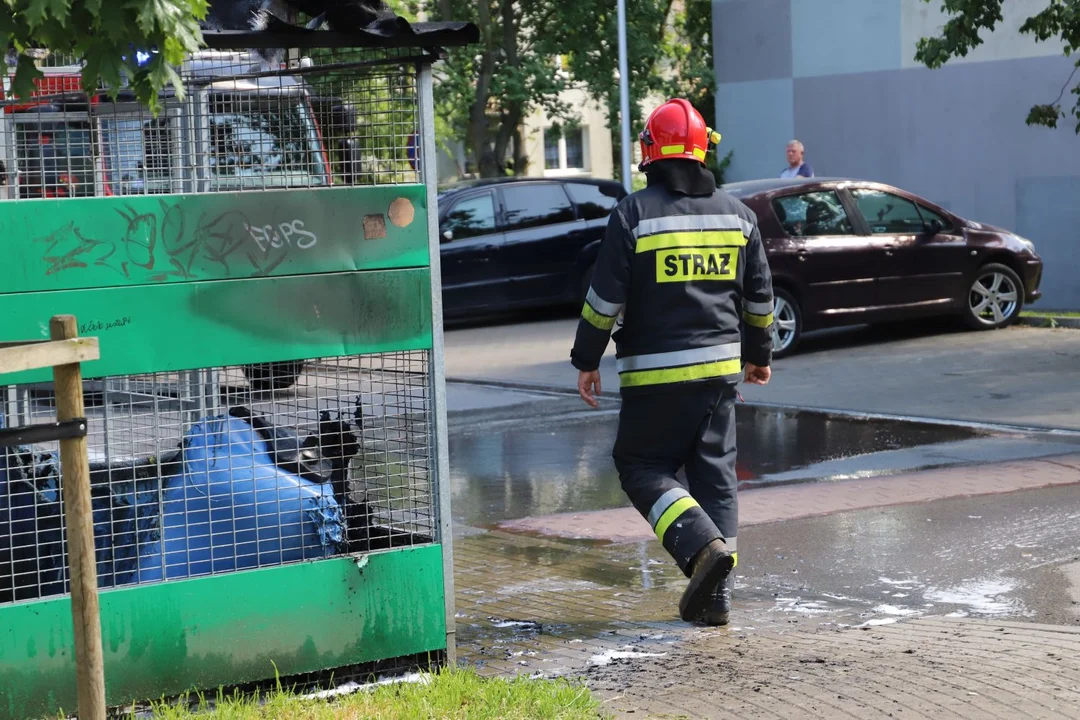 Pożar w Kutnie. Straż pożarna w rejonie Wilczej i Grunwaldzkiej