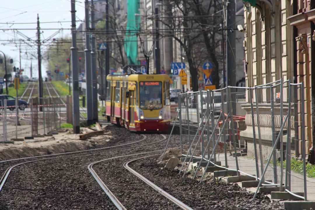 Tymczasowe torowisko w centrum Łodzi