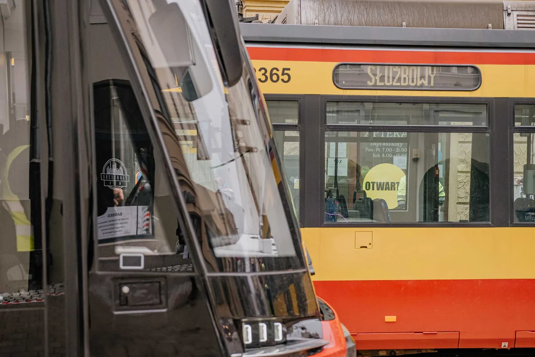 Pierwsze tramwaje na ulicy Legionów w Łodzi