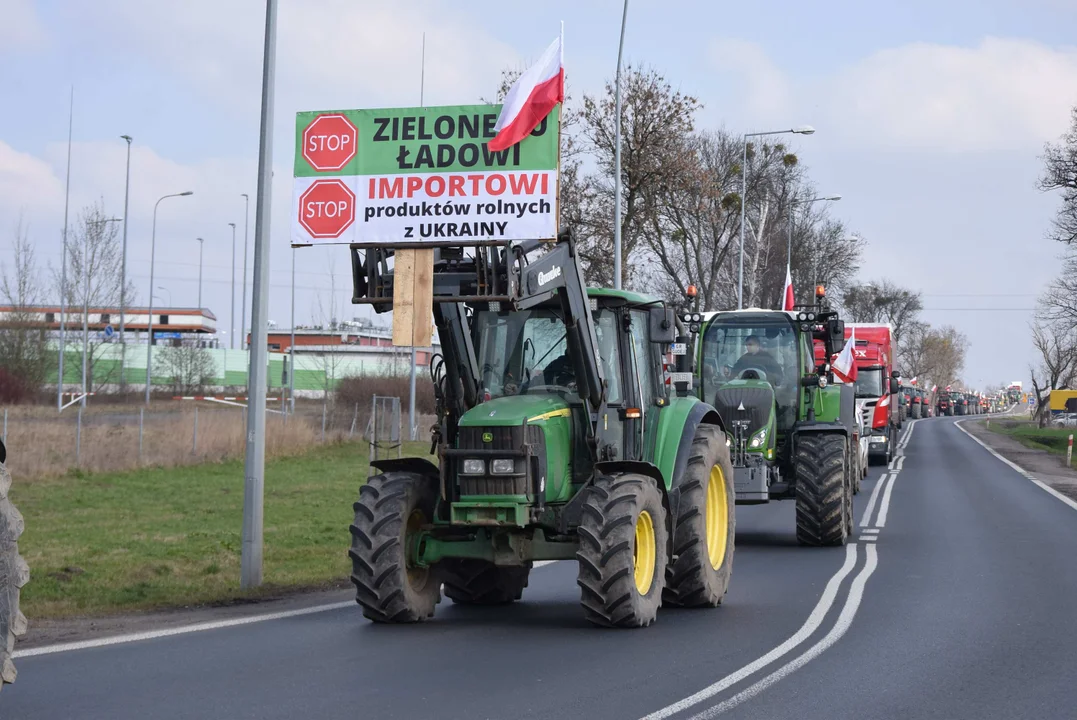 Protest rolników w Sosnowcu k. Strykowa