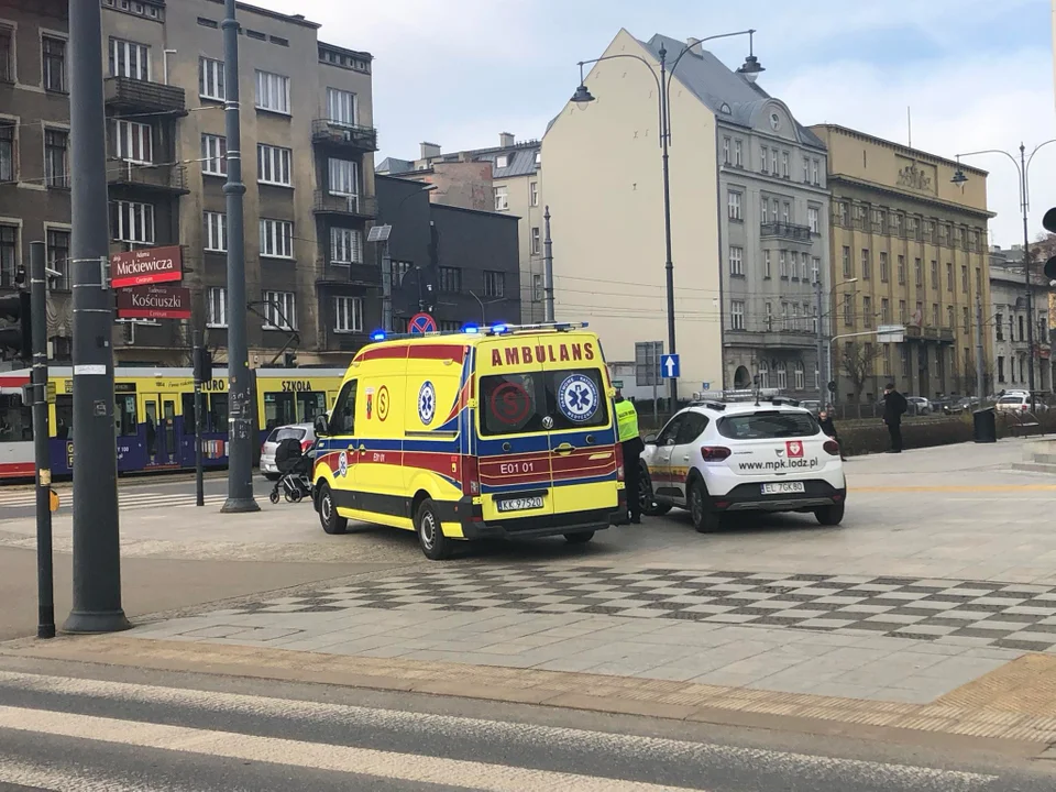 Zatrzymanie tramwajów na przystanku Piotrkowska Centrum - 27.02.24