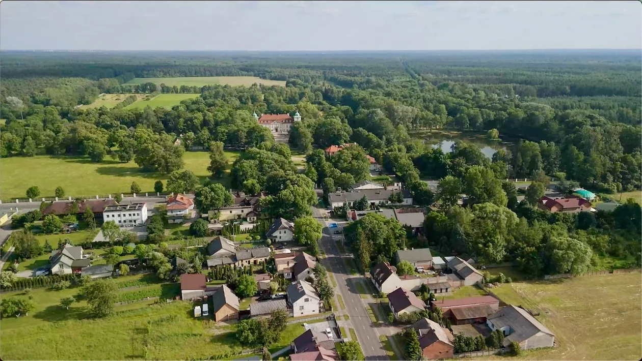 Nieborów z lotu ptaka