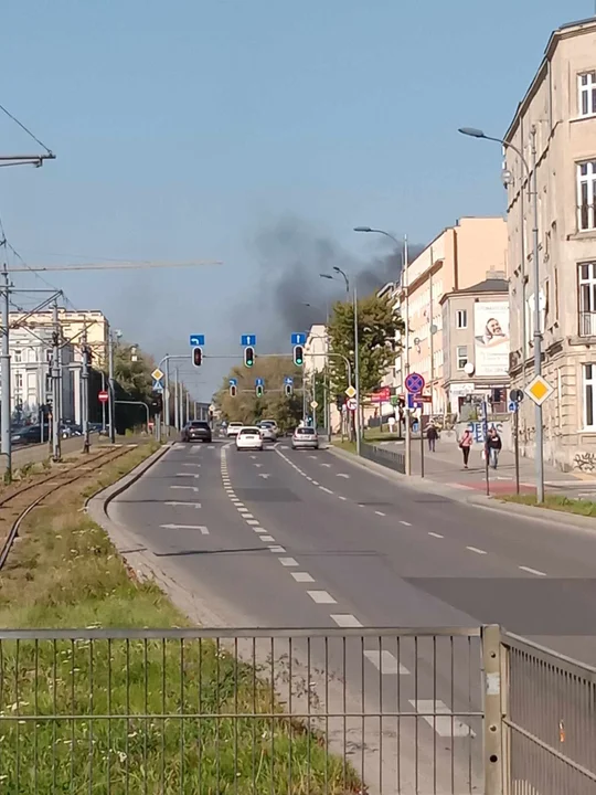 Pożar śmietników na Bałutach