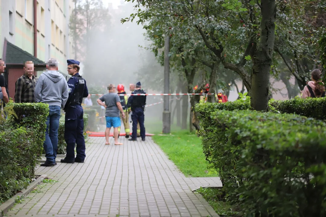 Pożar w bloku przy Grunwaldzkiej w Kutnie