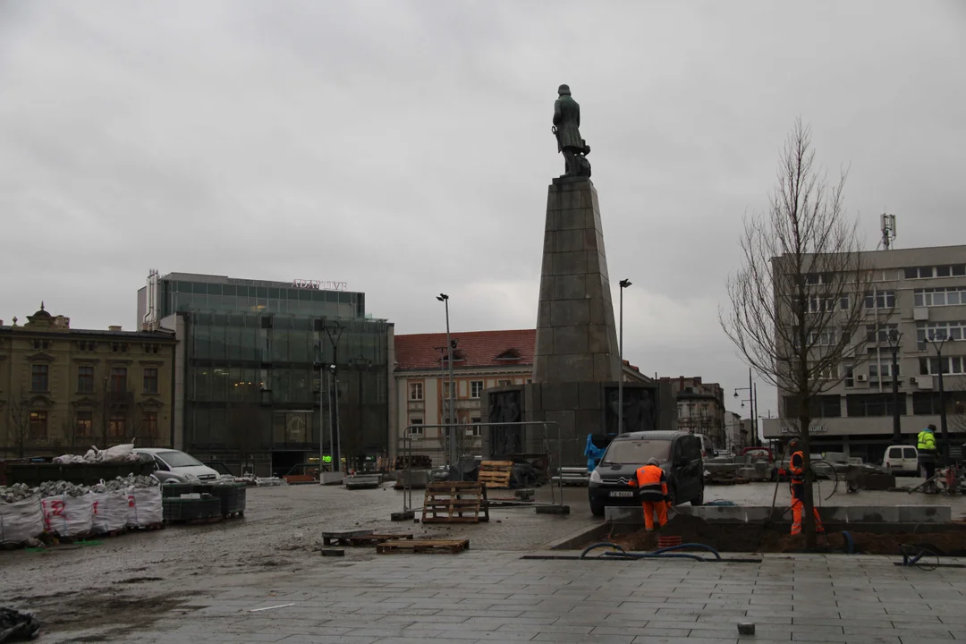 Plac Wolności w Łodzi z lotu ptaka