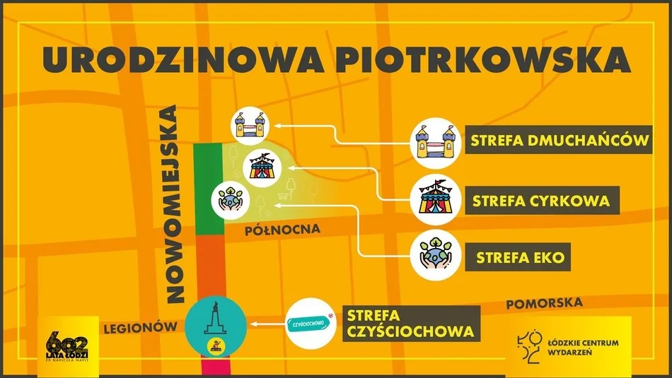 602. urodziny Łodzi przy ul. Piotrkowskiej