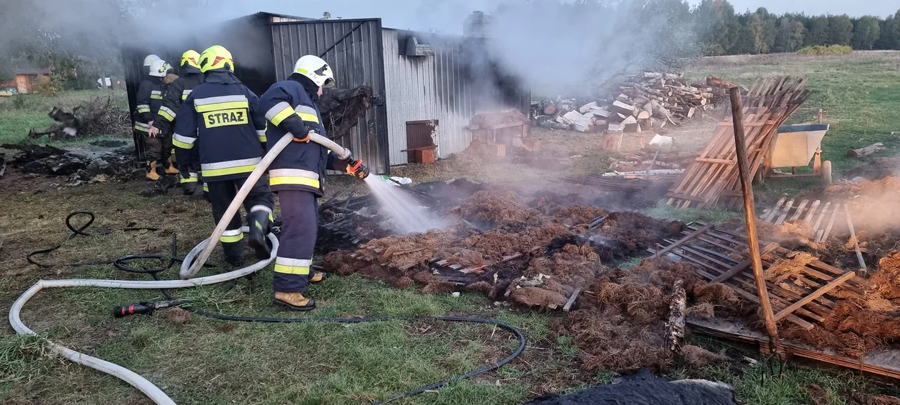 Pożar suszonej waleriany w powiecie piotrkowskim