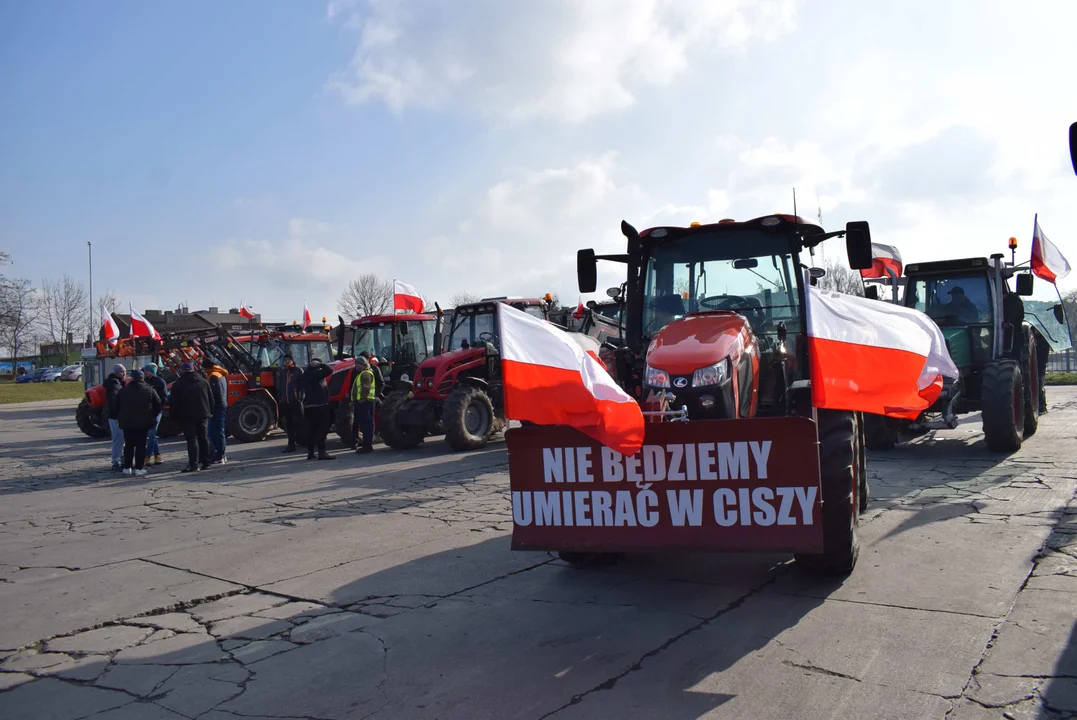 Protest rolników w Sosnowcu k. Strykowa