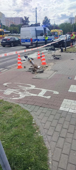 Wypadek na ul. Wyszyńskiego w Łodzi