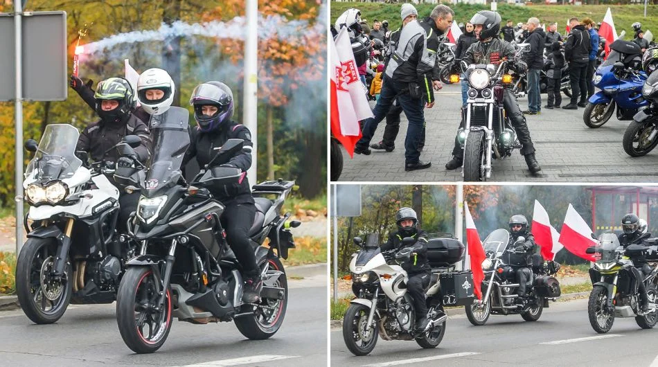 Biało-czerwona parada na ulicach miasta. Zobacz, jak motocykliści uczcili Święto Niepodległości [FOTO] - Zdjęcie główne