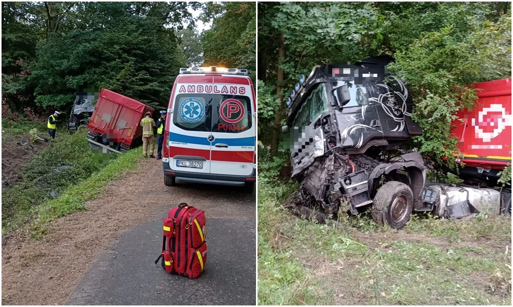 Tragedia na drodze. Śmierć kierowcy osobówki po zderzeniu z ciężarówką - Zdjęcie główne