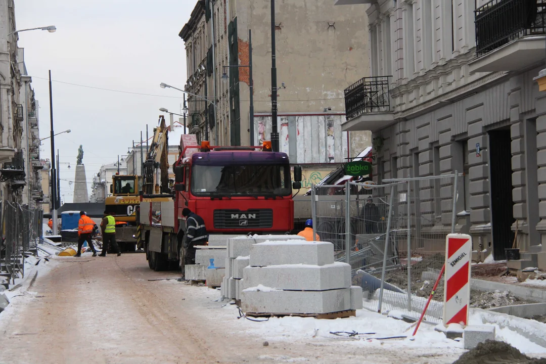 Remont ulicy Legionów w Łodzi - stan na 16.01.2024 r.