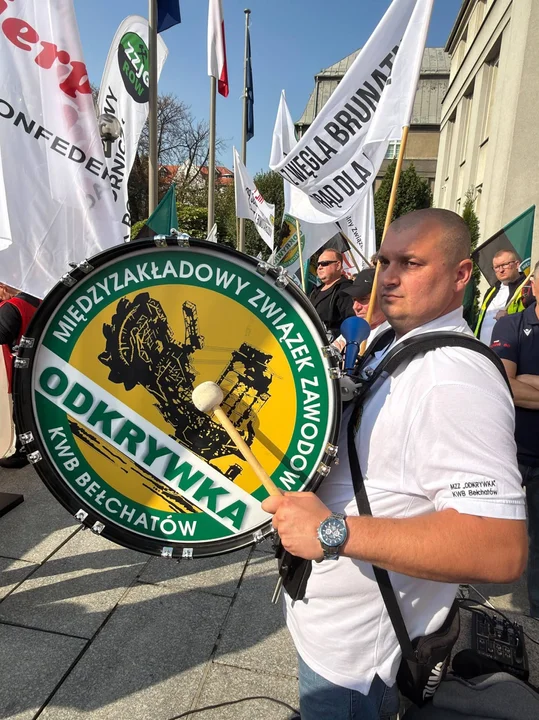 Związkowcy z Bełchatowa protestowali w Katowicach