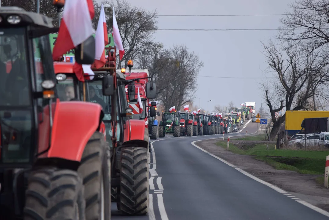 Protest rolników w Sosnowcu k. Strykowa