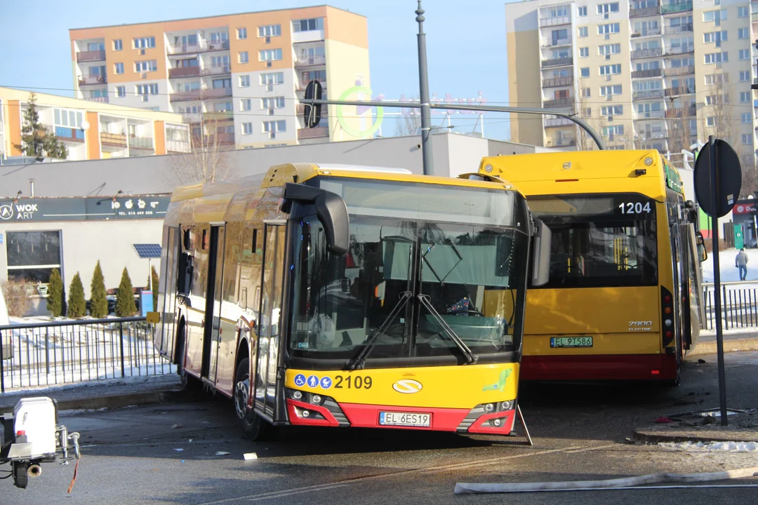 Zderzenie autobusów na Retkini