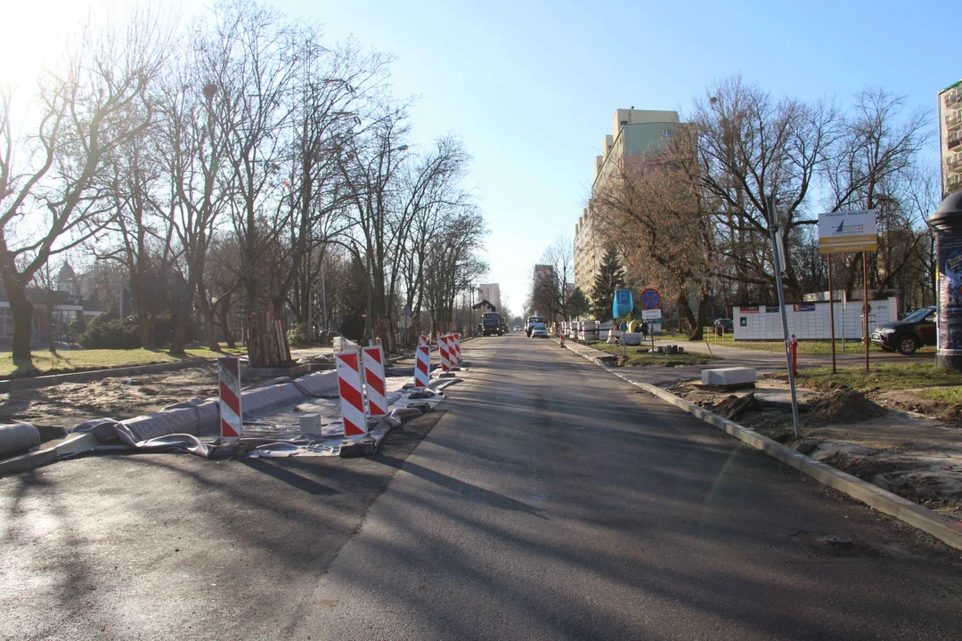 Przebudowa ulicy Inowrocławskiej w Łodzi - stan na 30.01.2024 r.