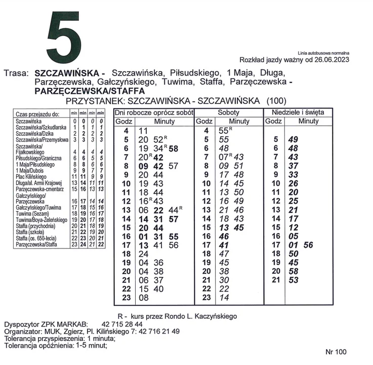 Zmiana rozkładu jazdy komunikacji miejsckiej w Zgierzu