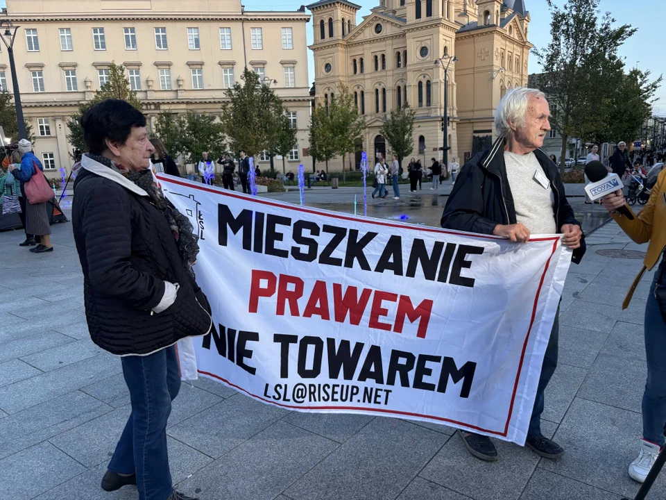 Manifestacja Łódzkiego Stowarzyszenia Lokatorów