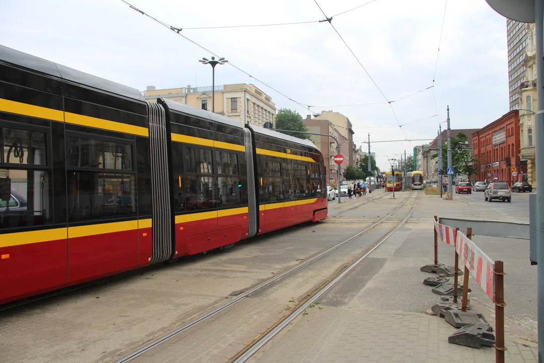 Zatrzymanie ruchu tramwajów na ul. Zachodniej w Łodzi - 12.07.2023