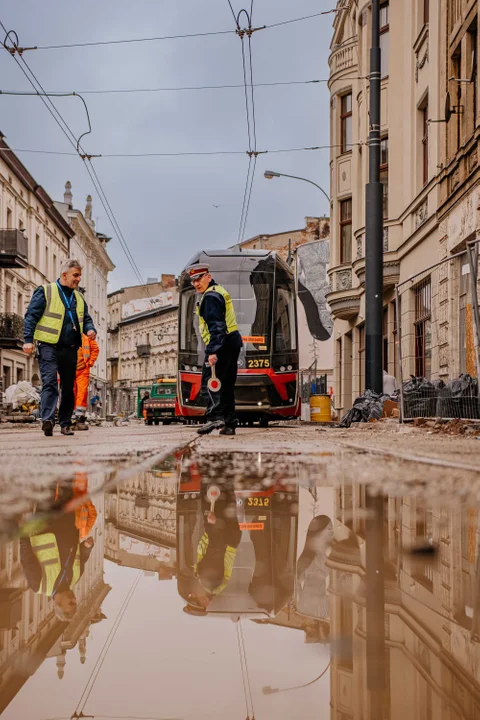 Pierwsze tramwaje na ulicy Legionów w Łodzi