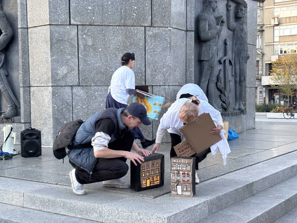 Manifestacja Łódzkiego Stowarzyszenia Lokatorów