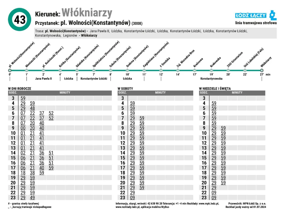 Wraca tramwaj linii 43 do Konstantynowa Łódzkiego