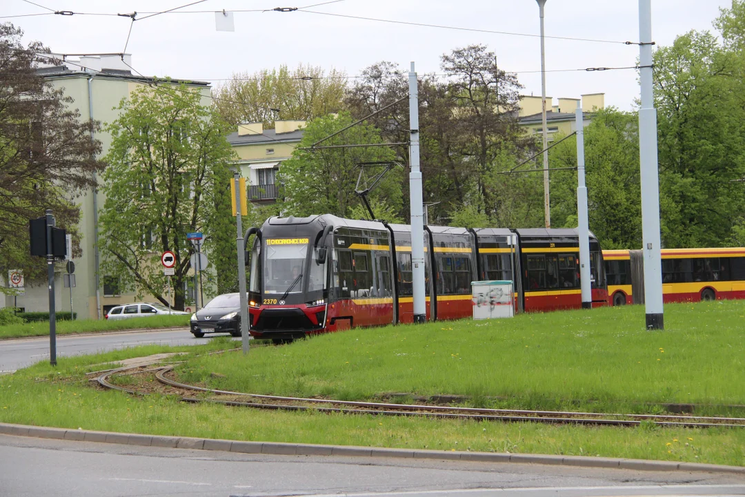 Tramwaje przy Pabianickiej w Łodzi