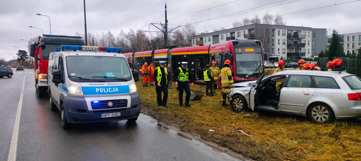 Wypadek na al. Hetmańskiej w Łodzi