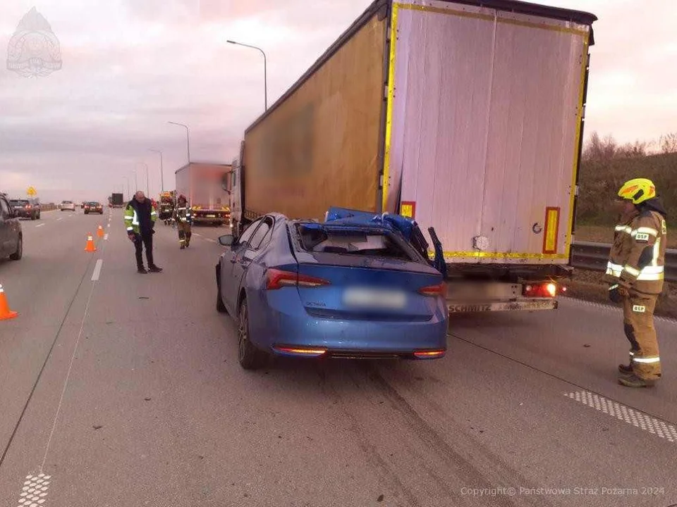 Groźne zdarzenie na autostradzie A1 w Łódzkiem