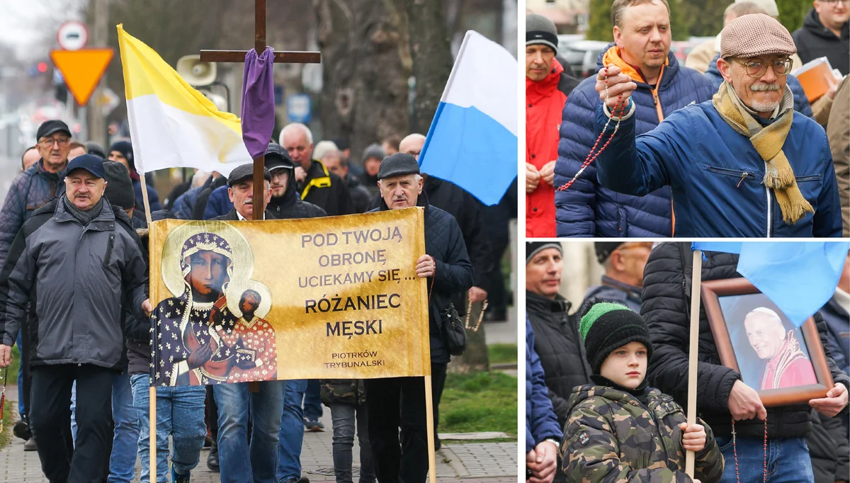 Męski Różaniec w Piotrkowie Trybunalskim. Maszerowali ulicami miasta z modlitwą na ustach [FOTO] - Zdjęcie główne