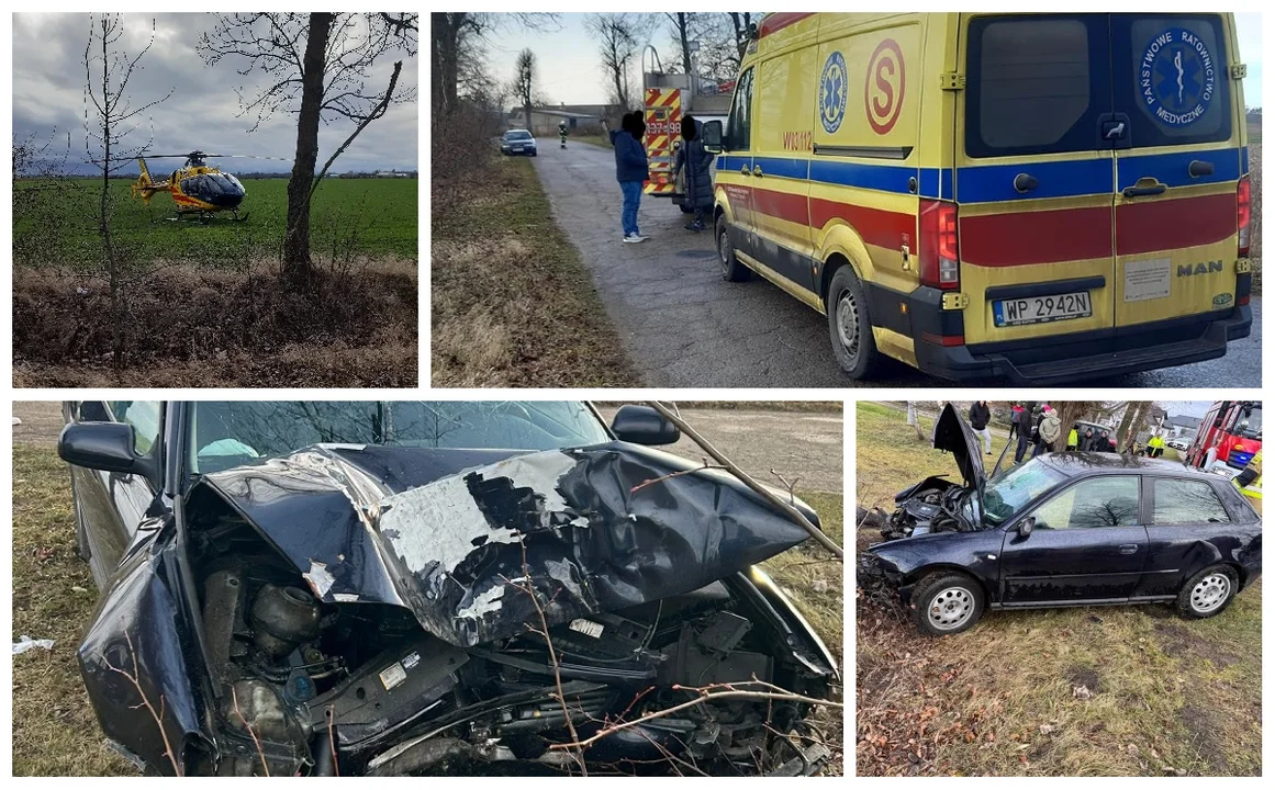 Mazowsze. Nastolatek roztrzaskał auto o drzewo. Został poważnie ranny!  [ZDJĘCIA] - Zdjęcie główne