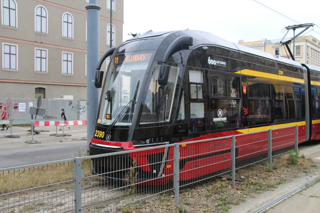 Zatrzymanie ruchu tramwajów na ul. Zachodniej w Łodzi - 12.07.2023