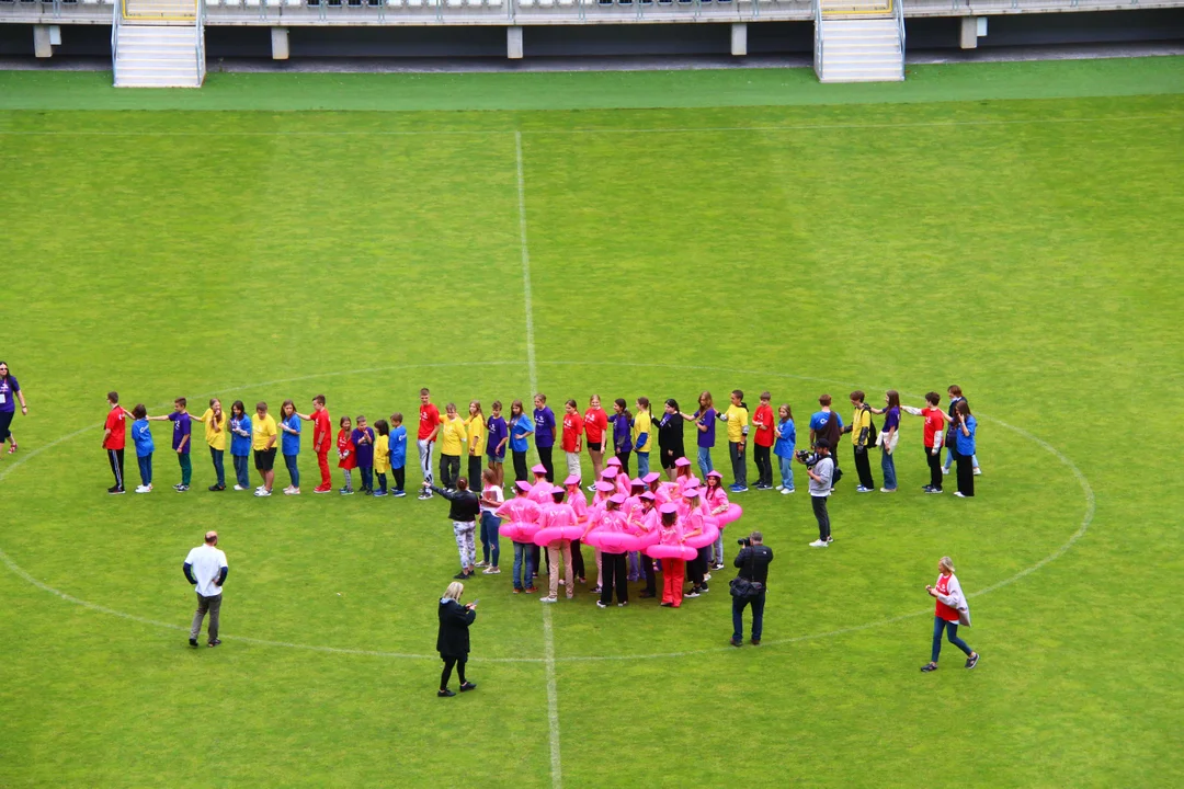 Flash mob na stadionie ŁKS Łódź im. Władysława Króla