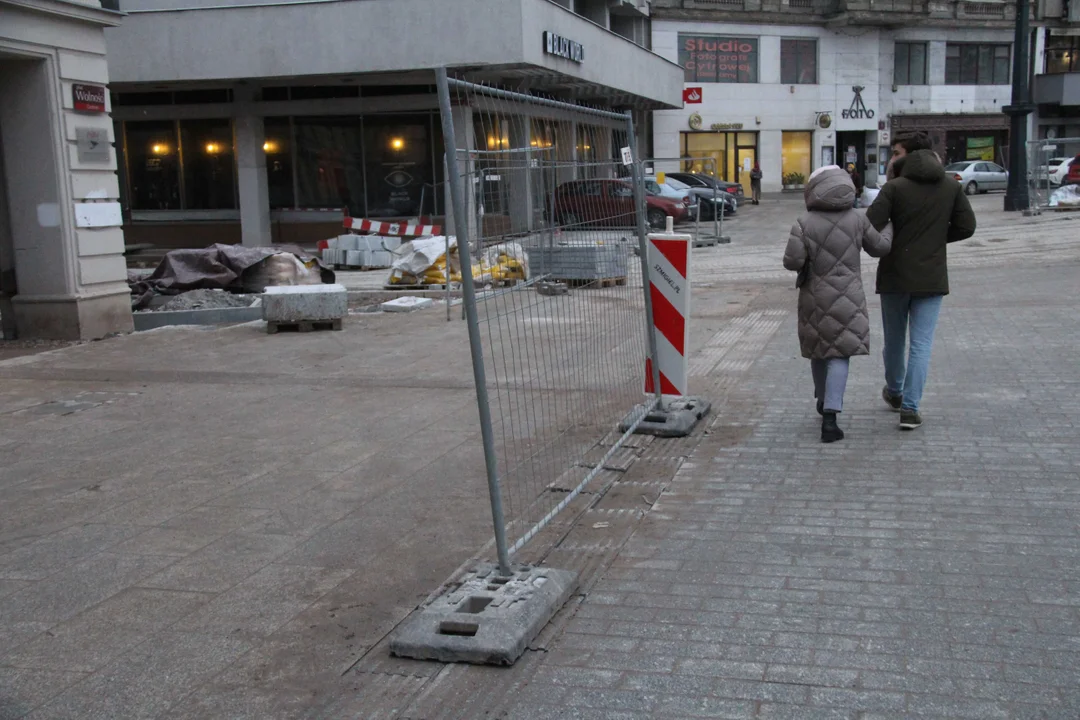 Remontowana ul. Legionów i plac Wolności w Łodzi