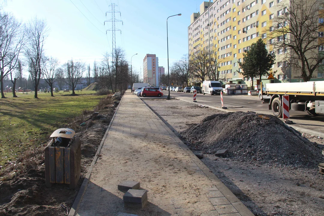 Przebudowa ulicy Inowrocławskiej w Łodzi - stan na 30.01.2024 r.