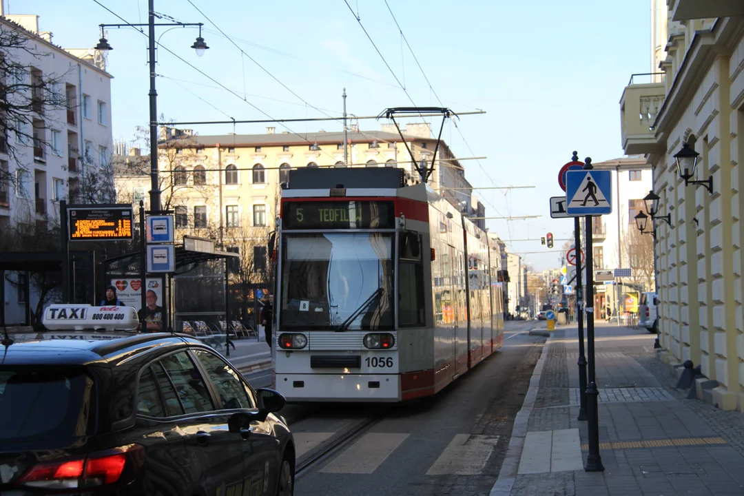 Ulica Kilińskiego główną ulicą podczas objazdu tramwajów MPK Łódź