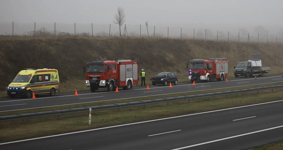 Akcja służb pod Kutnem. Na A1 doszło do kraksy [ZDJĘCIA] - Zdjęcie główne