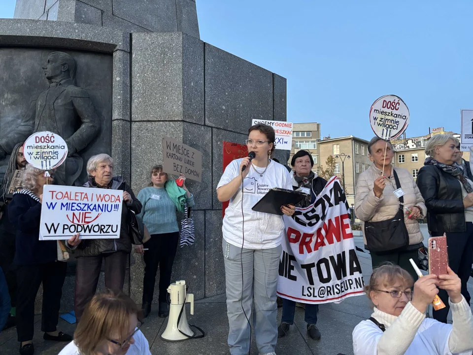 Manifestacja Łódzkiego Stowarzyszenia Lokatorów