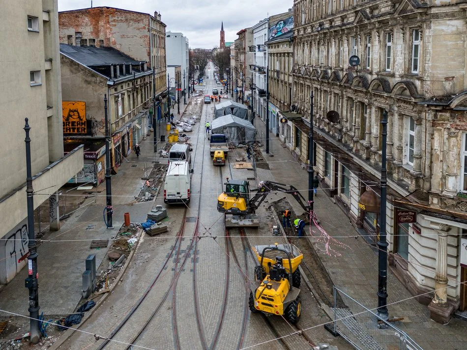 Plac Wolności w Łodzi z lotu ptaka