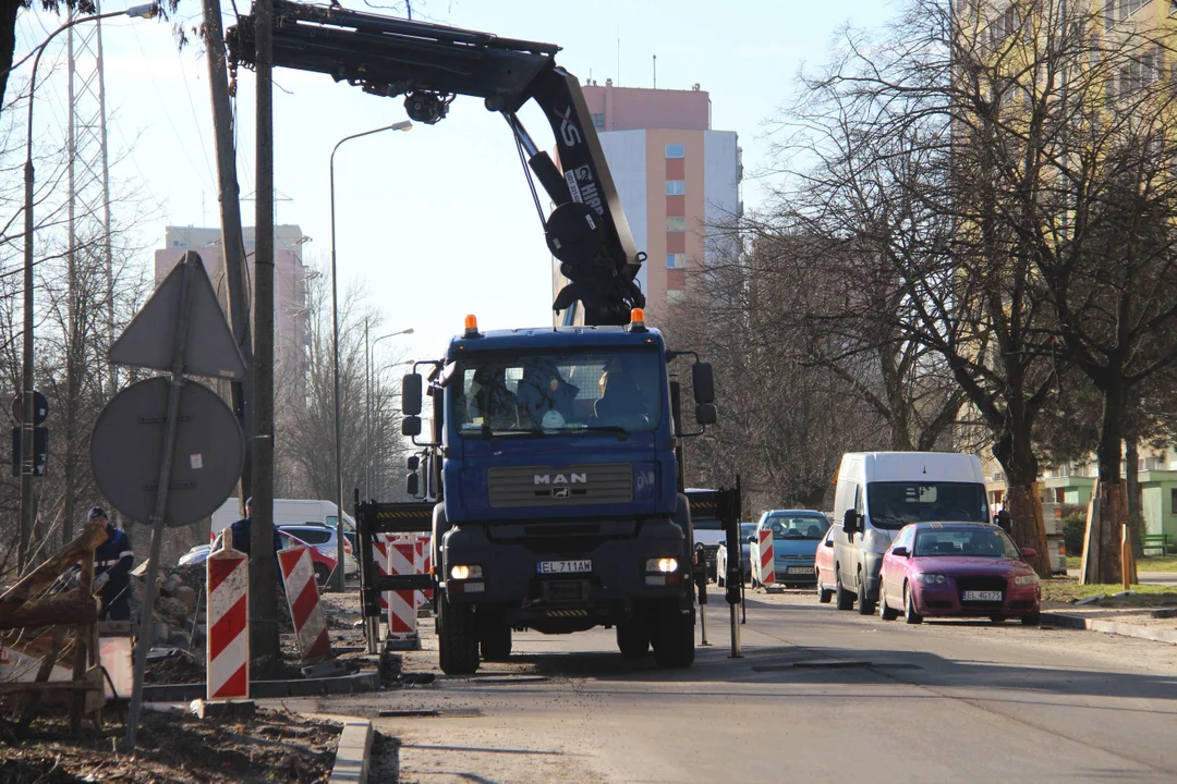 Przebudowa ulicy Inowrocławskiej w Łodzi - stan na 30.01.2024 r.