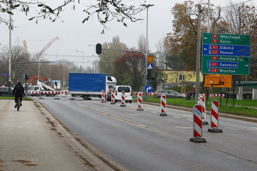 Korki na al. Włókniarzy w Łodzi