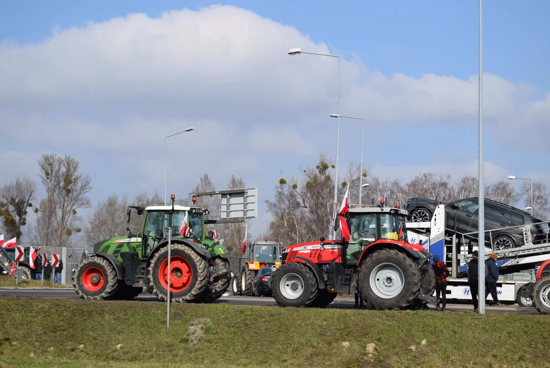 Protest rolników w Sosnowcu k. Strykowa