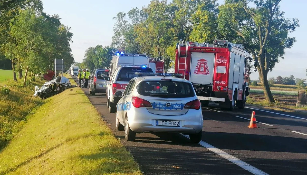 Czołowe zderzenie na drodze krajowej: jedna osoba ciężko ranna. Policja podaje szczegóły