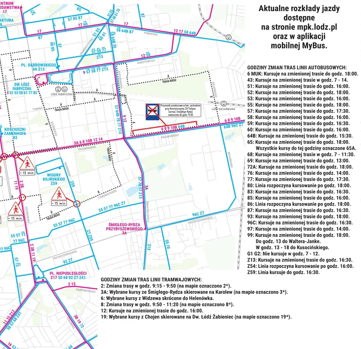 Potężne utrudnienia dla kierowców i pasażerów MPK Łódź. Utrudnienia w każdej części miasta [mapa]