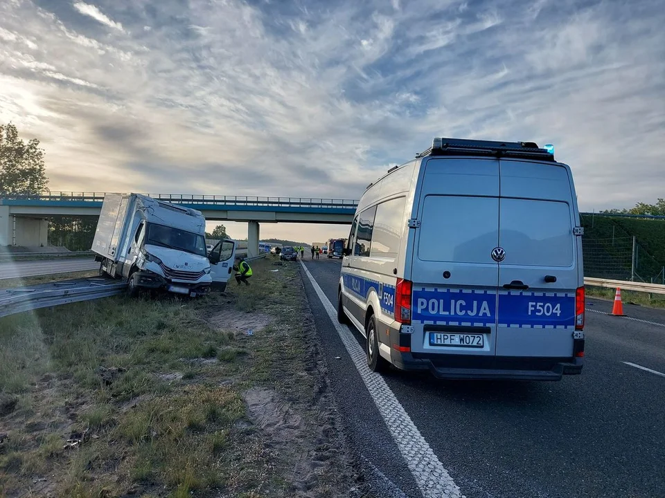 Wypadek śmiertelny na A2 w powiecie łęczyckim