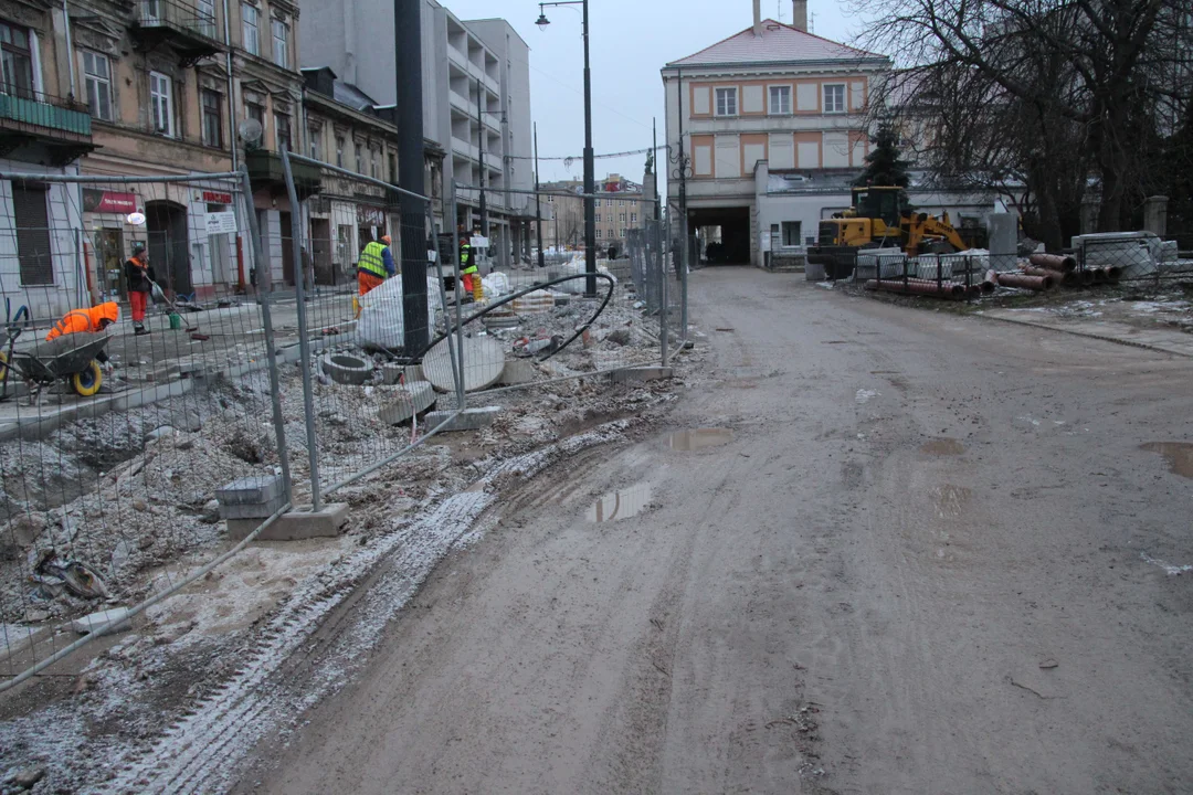 Remontowana ul. Legionów i plac Wolności w Łodzi